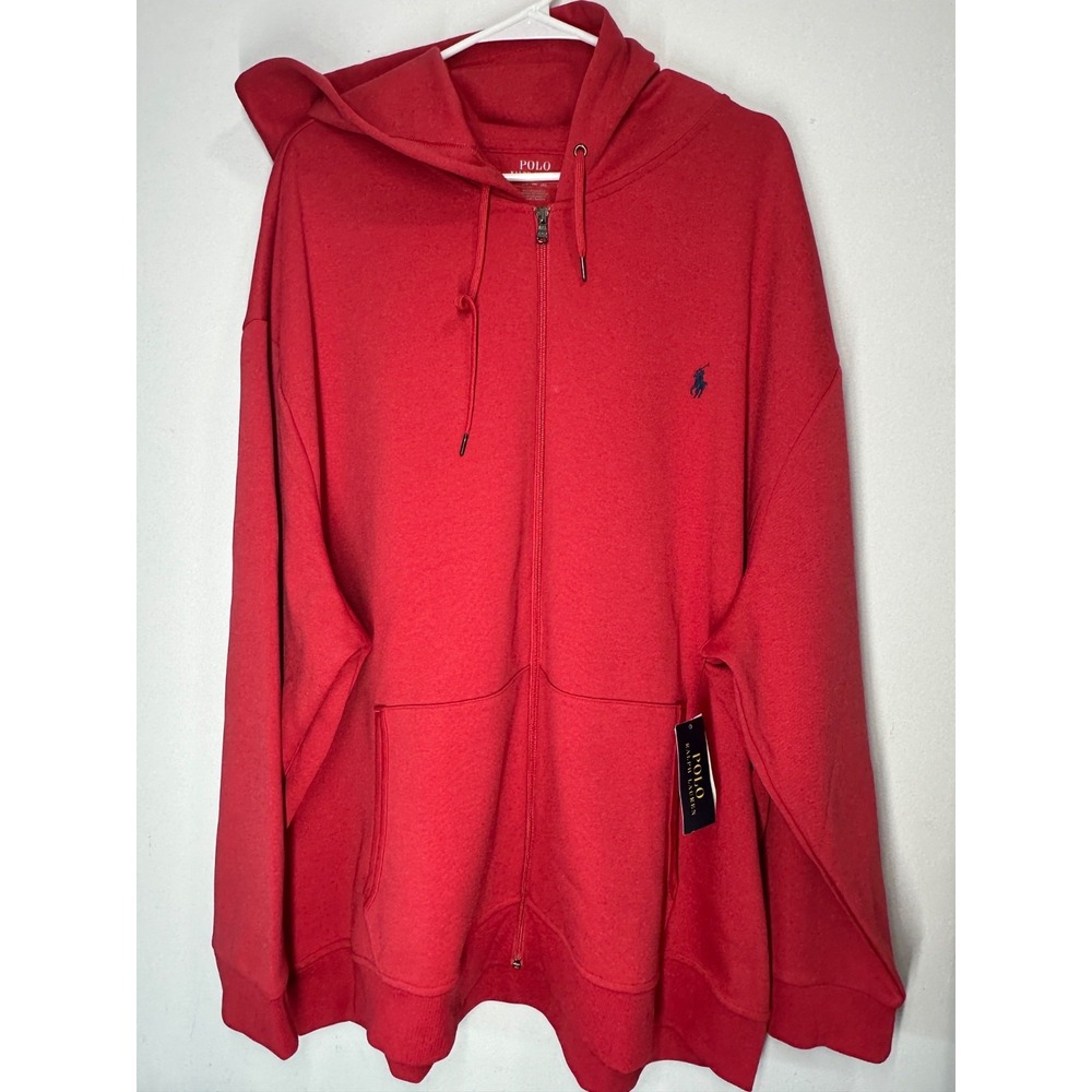 Polo Ralph Lauren Red Double Knit Full Zip Hoodie - 4XB